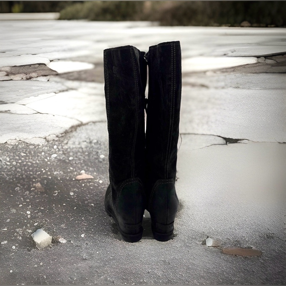 Sorel Black Joan of Arctic Tall Wedge Lace Up Boots Size 9 - Picture 4 of 7